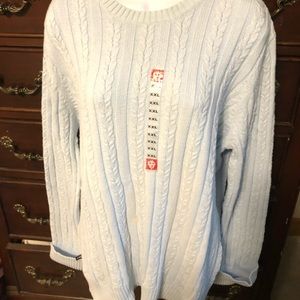 Annie Klein lite blue cable sweater 2xl
